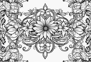 vines flowers tattoo idea