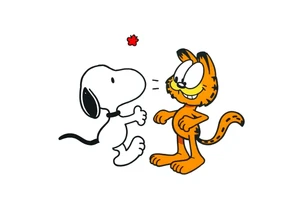 snoopy in a battle with Garfield tattoo idea