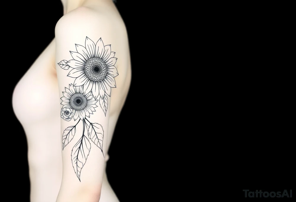 Sunflowers and ocean tattoo idea