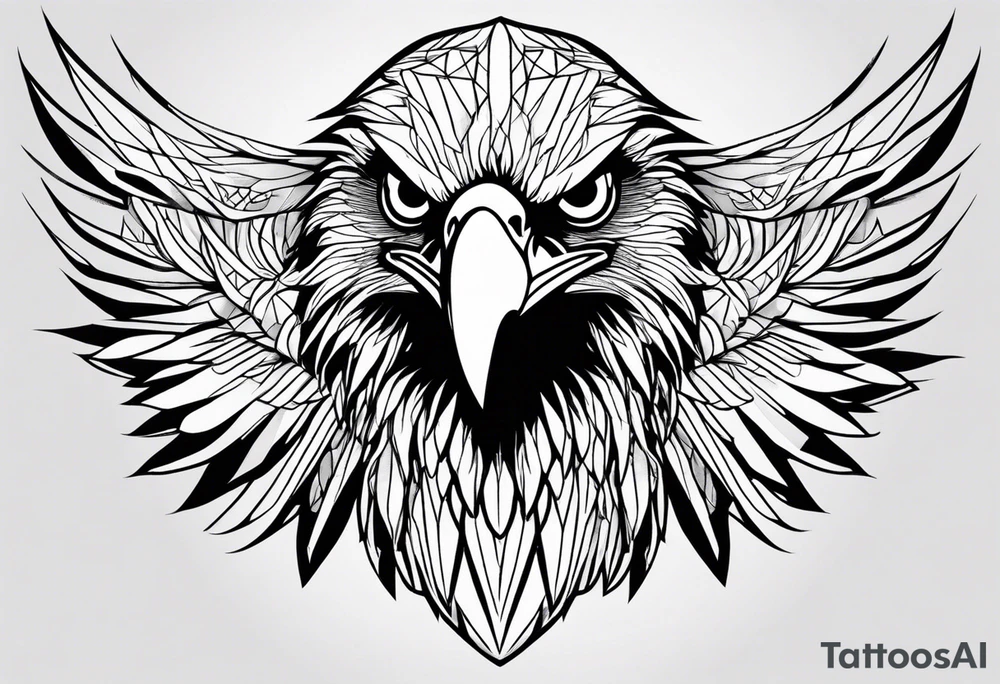 eagle face from front tattoo idea