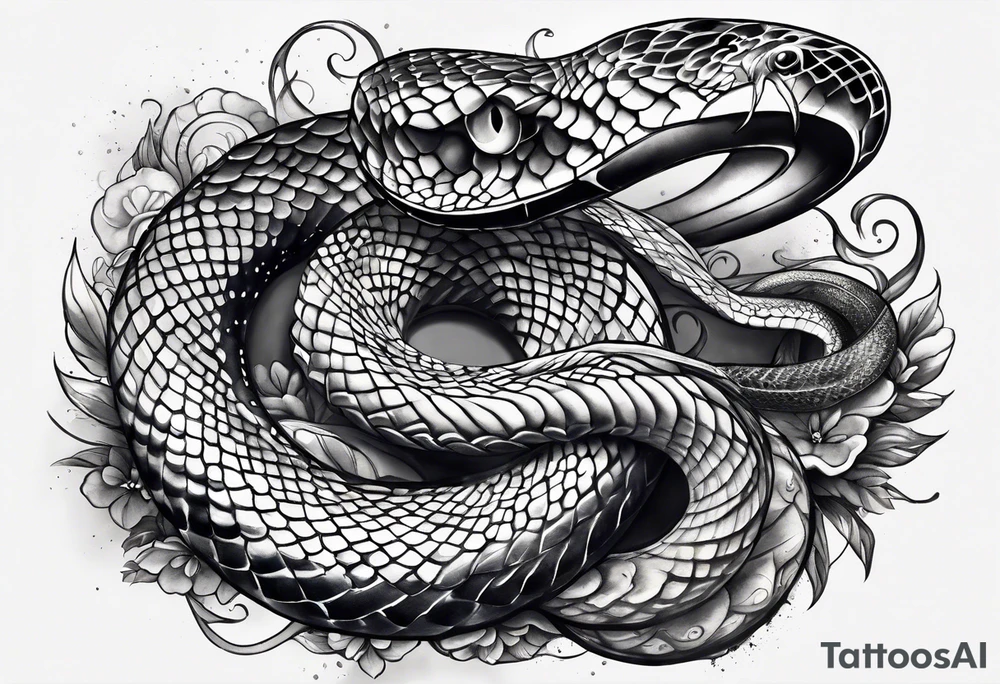 snake dying time and space enthropy tattoo idea