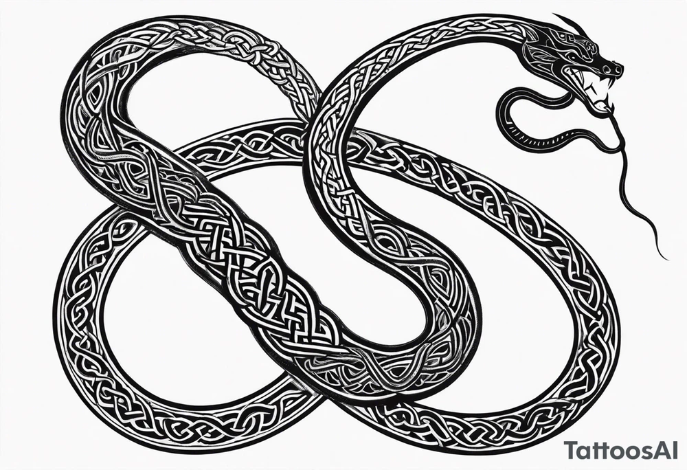 Celtic style serpent tattoo idea