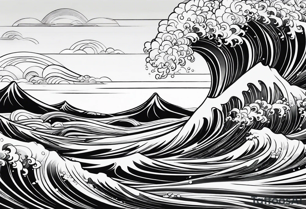 soft wave, background tattoo idea