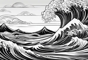 soft wave, background tattoo idea