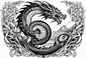 show me a tattoo design where there is a sword and a dragon wrapped around it tattoo idea