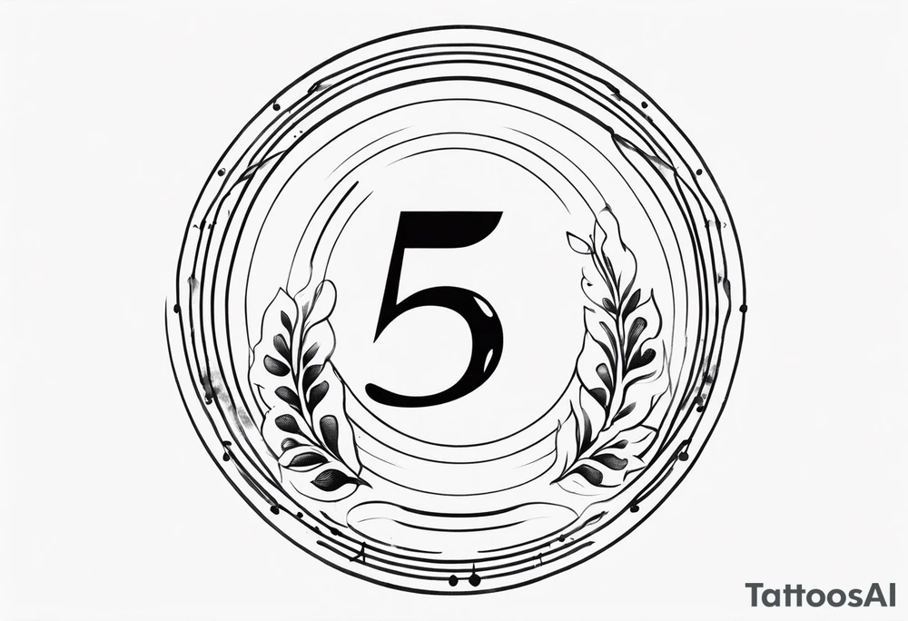 Number 5 with halo tattoo idea