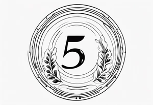 Number 5 with halo tattoo idea