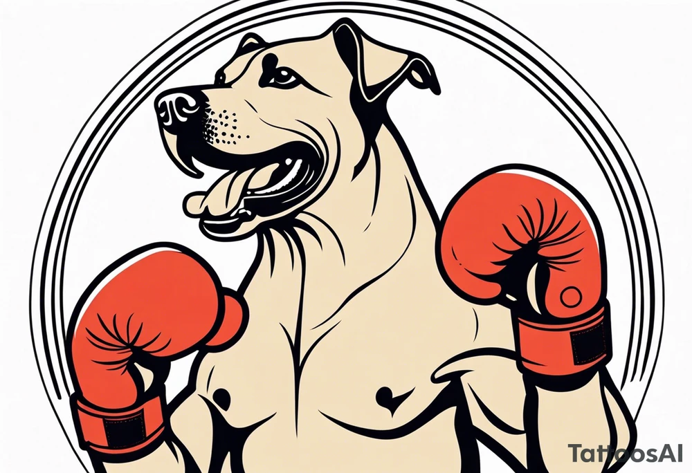Dog boxing coach tattoo idea