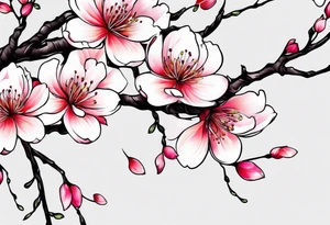 silk tree blossoms floating tattoo idea