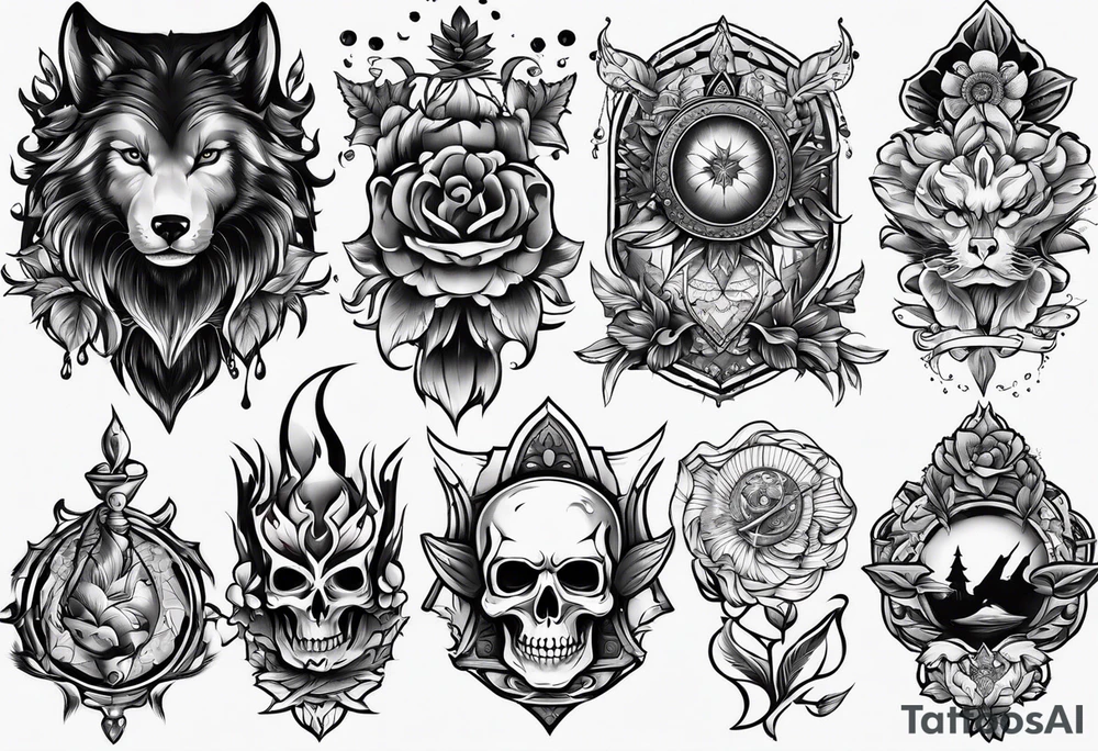 Flash sheet multiple designs tattoo idea