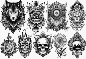 Flash sheet multiple designs tattoo idea