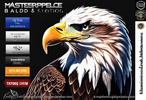 Bald eagle holding a knee kicker tattoo idea