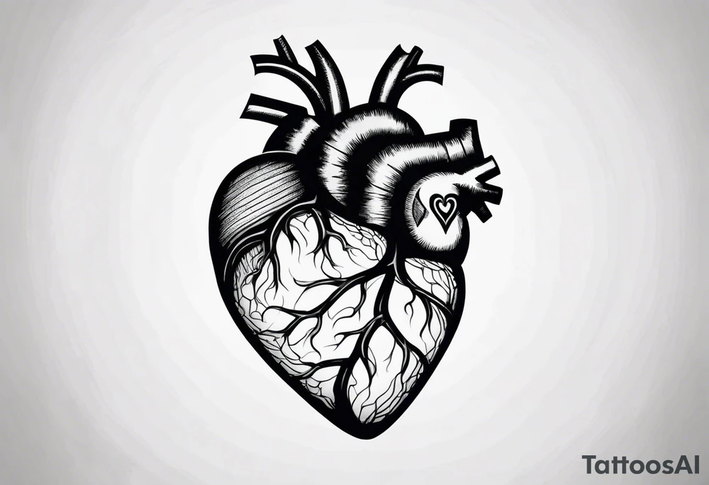an actual human heart tattoo idea