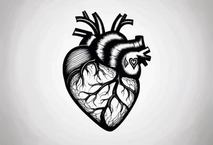an actual human heart tattoo idea