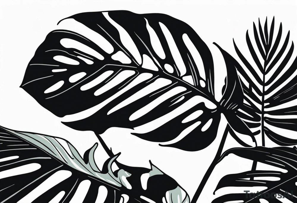 Growing monstera tattoo idea