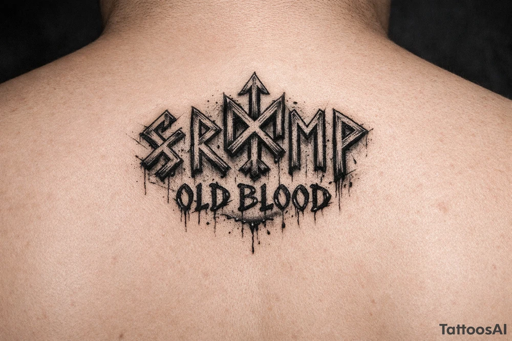 Slavic runes with old blood written tattoo idea