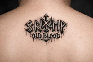 Slavic runes with old blood written tattoo idea