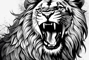 scary lion tattoo idea
