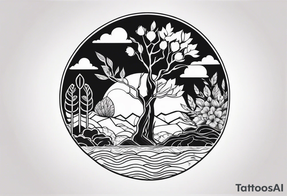 Nature Silhouette tattoo idea