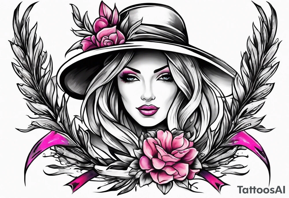 Sagebrush breast cancer ribbon tattoo idea