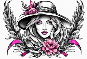 Sagebrush breast cancer ribbon tattoo idea