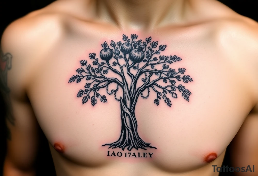 Breadfruit tree in iao valley maui with coordinates underneath tattoo idea