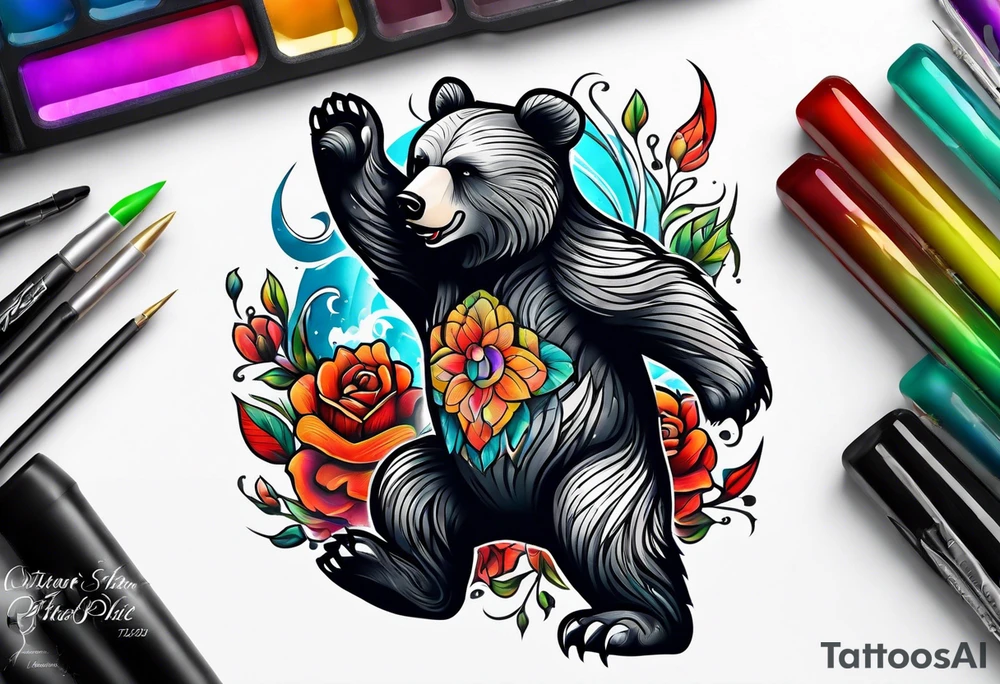 Dancing bear tattoo idea
