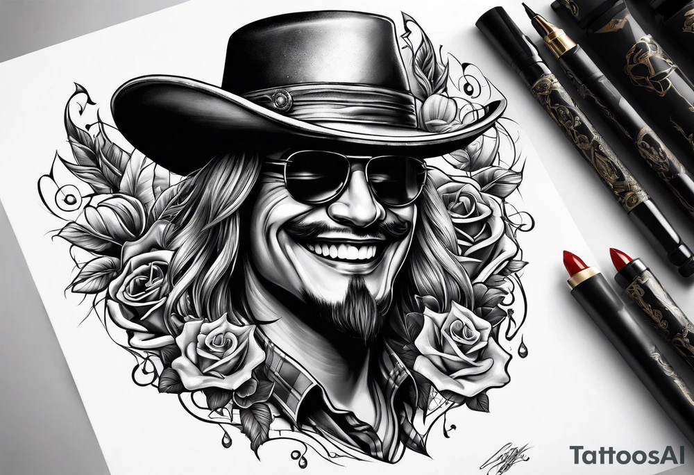 Smile now cry later gangster art tattoo idea