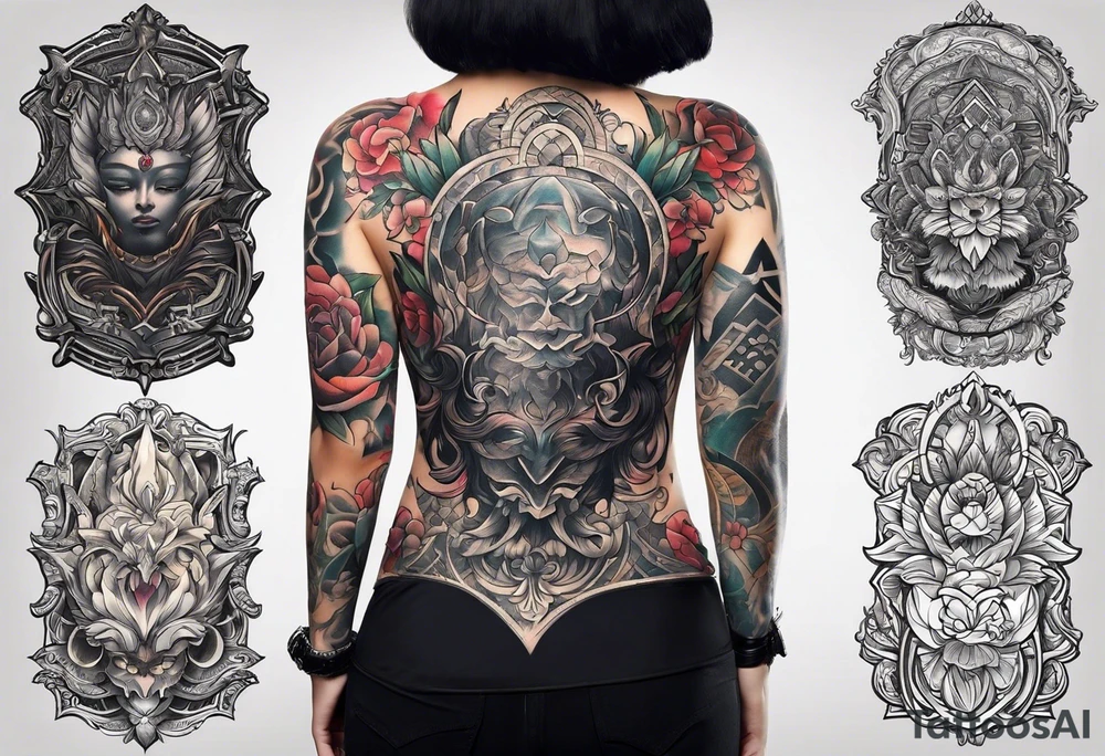 back tattoo covering the whole back canvas tattoo idea
