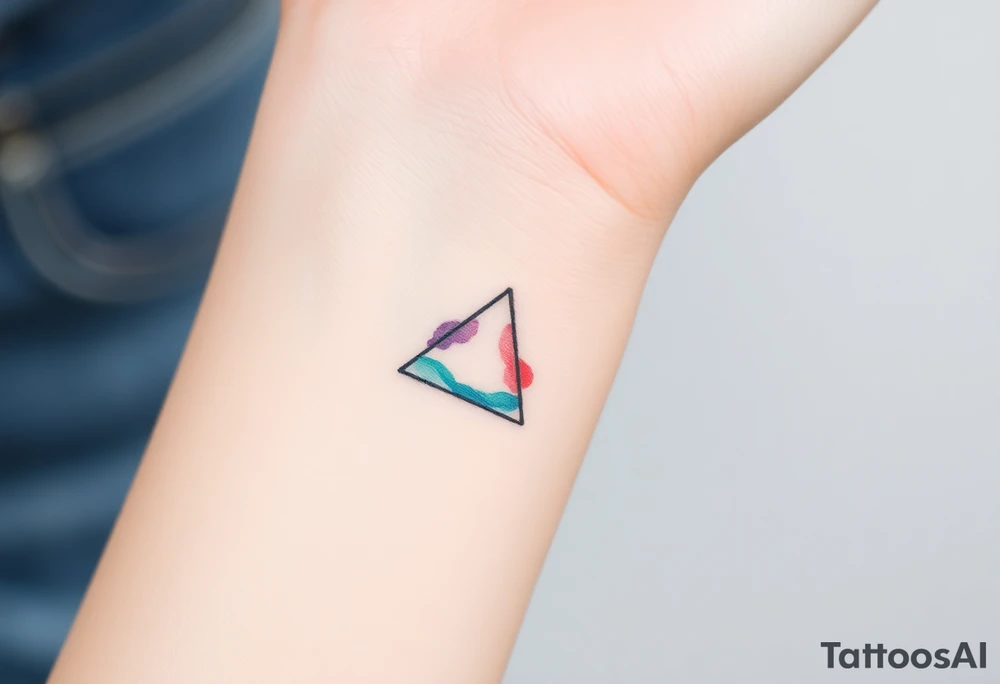 A small tattoo (2x2cm) on my wrist to represent my lesbian identity, but in a subtle way. Fine line. Triangle tattoo idea