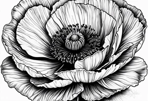 Poppy flower tattoo with the date 12/21/2006 tattoo idea