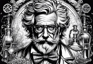 a mad scientist tattoo idea