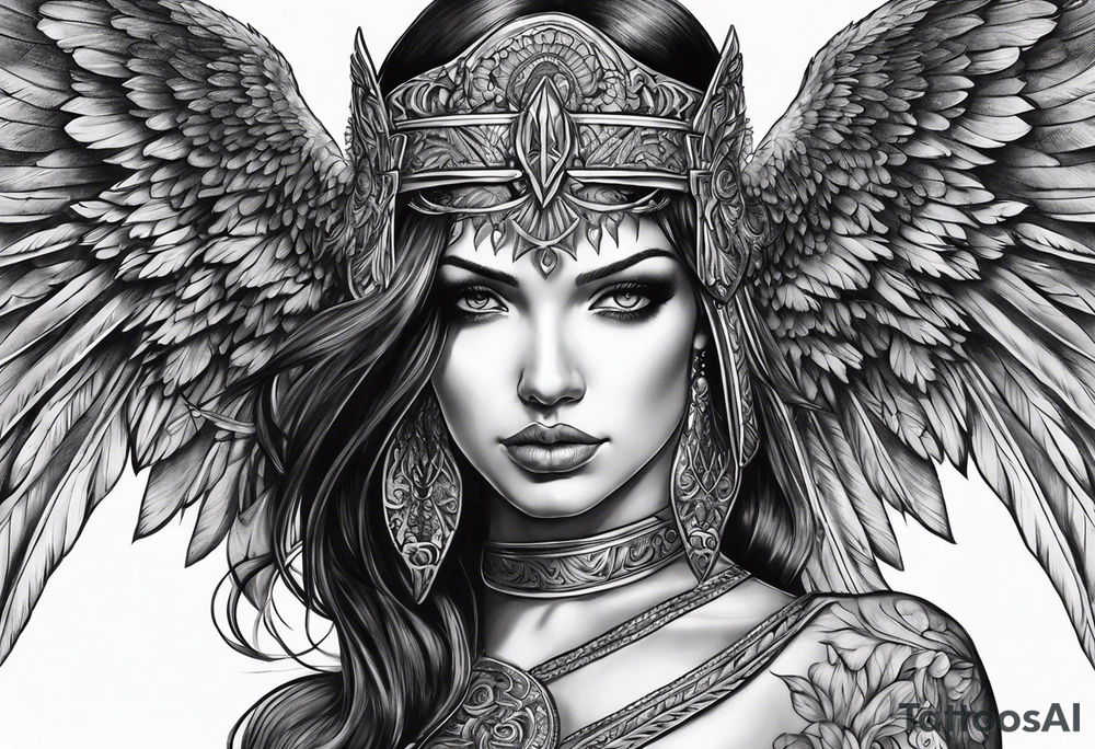 Naked dark angel tattoo idea