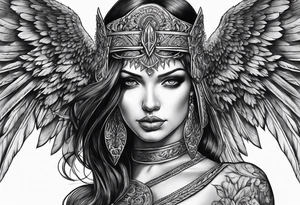 Naked dark angel tattoo idea