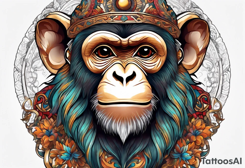 zodiac monkey with full body tattoo idea