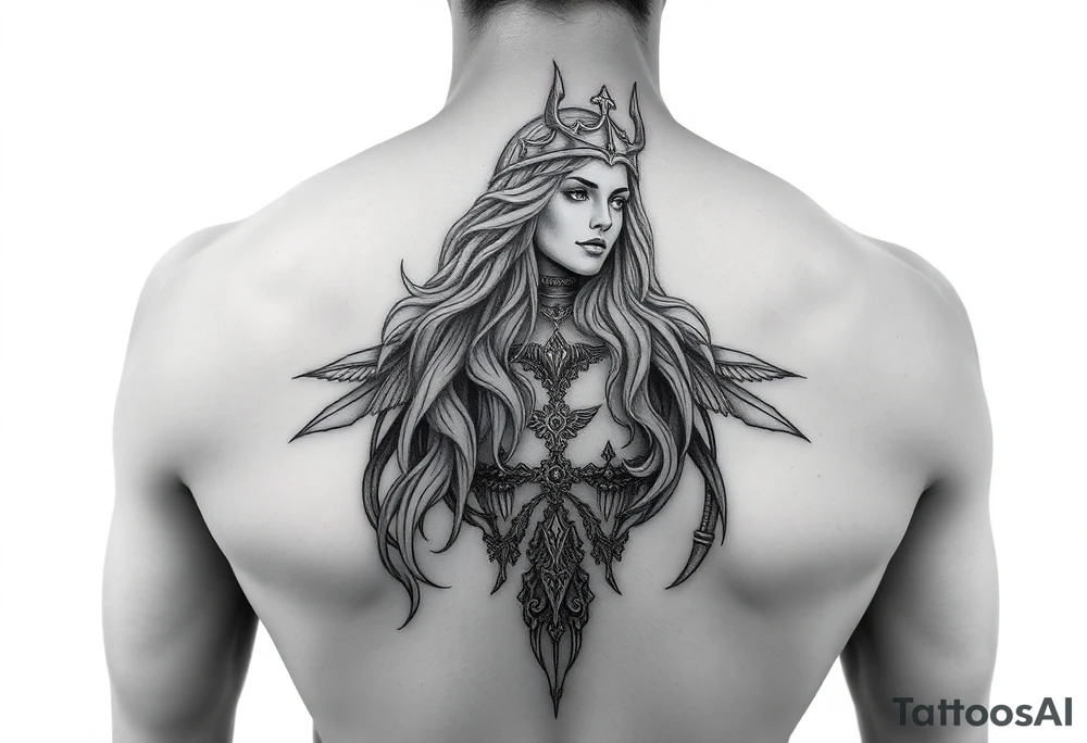 Freya norse goddess beautiful tattoo idea