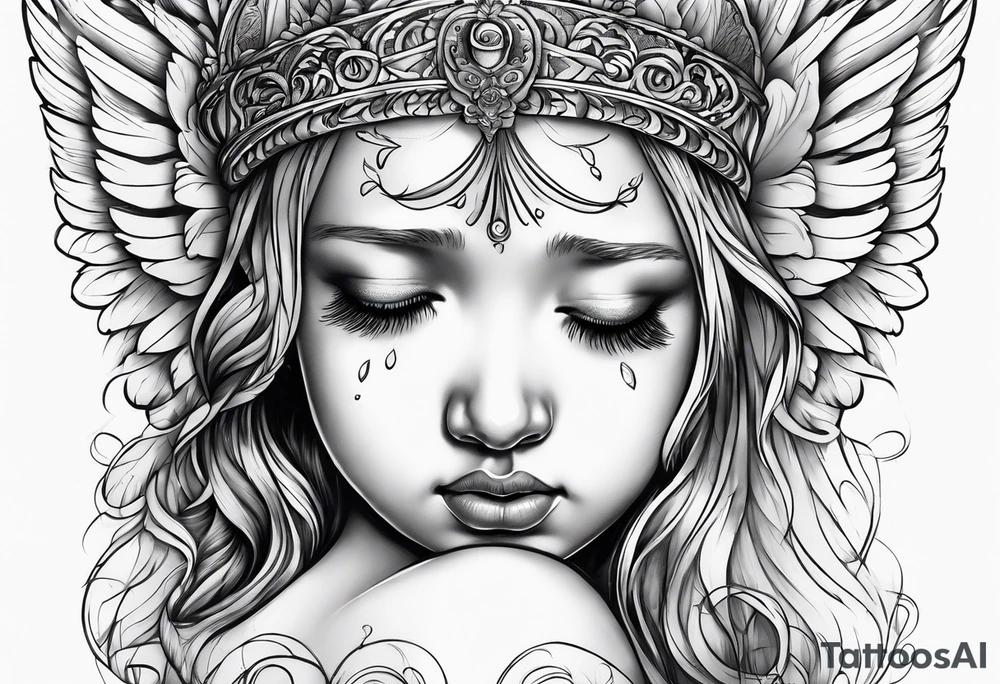 crying angel tattoo idea