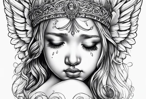 crying angel tattoo idea