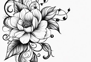 Floral minimalistic vine whip tattoo idea