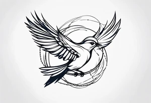 bird breaking free from chain tattoo idea