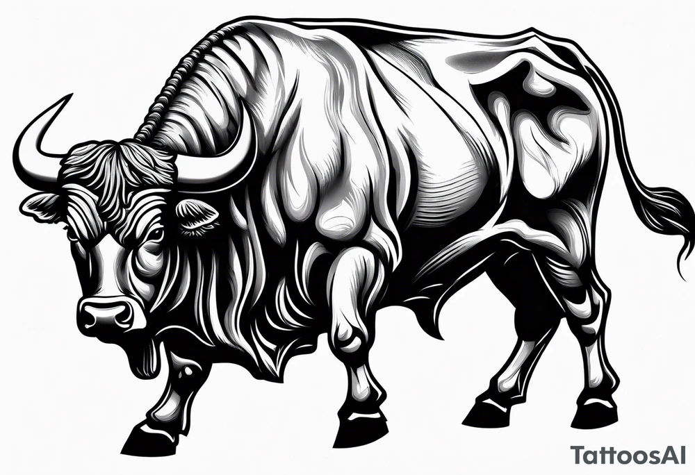 Bull vs bull fighter tattoo idea