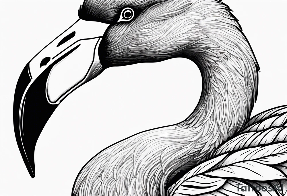 cute flamingo tattoo idea
