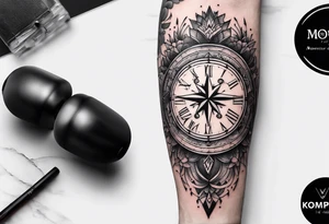 kompass mit L un C tattoo idea
