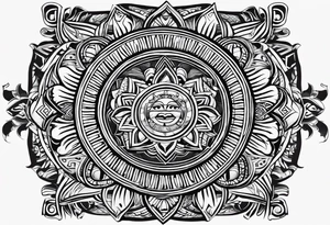 Filipino sun, Filipino Polynesian style, surname Reyes Espina, not vulgar, family  that looks good on a wrist or bicep, not traditional American tribal, family, love, simple bold symbol tattoo idea