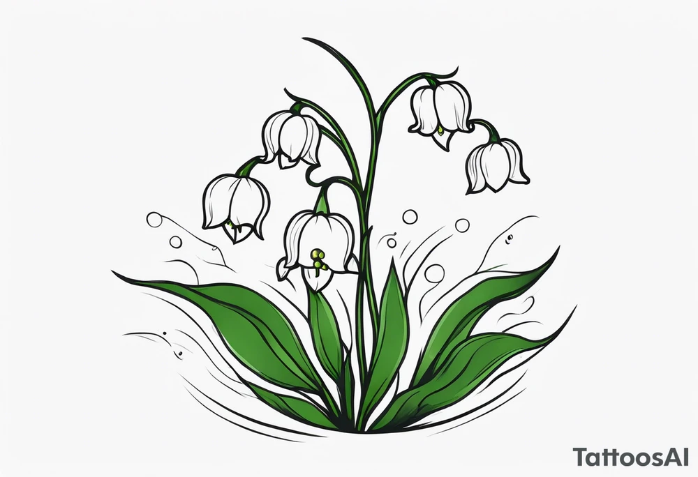 Neo traditional lily of the valley tattoo idea