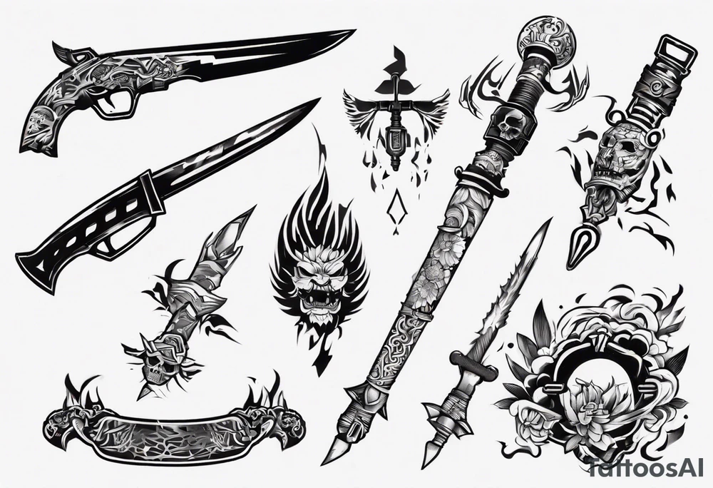 Weapons tattoo idea