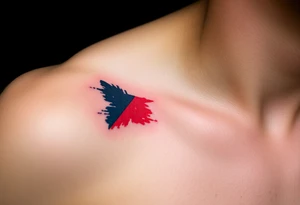 A distressed Czech flag with a grunge texture, giving it a bold, rugged, and rebellious feel tattoo idea