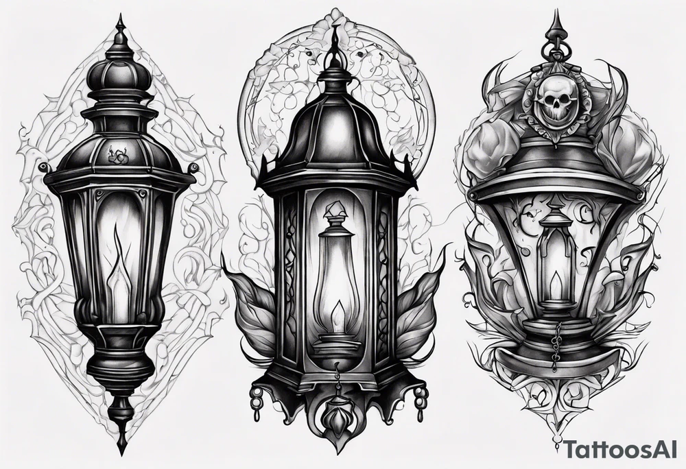 Gothic lantern tattoo idea