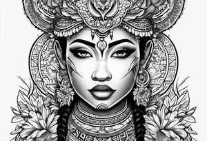 Fijian with only flowers and patterns tattoo idea