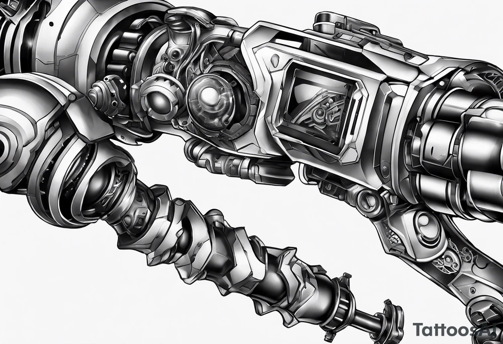 right arm tattoo robotic arm tattoo idea